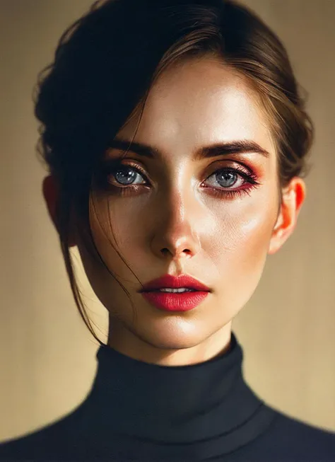 modelshoot style, A stunning intricate full color portrait of (sks woman:1), wearing a black turtleneck, epic character composition, by ilya kuvshinov, alessio albi, nina masic, sharp focus, natural lighting, subsurface scattering, f2, 35mm, film grain, <l...