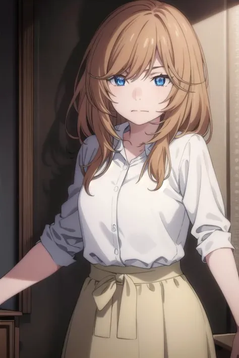 kyoukokouda, <lyco:kyoukokouda-lyco-nochekaiser:1>,
kyouko kouda, long hair, blue eyes, brown hair,
BREAK shirt, collared shirt, white shirt, skirt, long skirt, green skirt,
BREAK looking at viewer, full body,
BREAK indoors,
BREAK <lyco:GoodHands-beta2:1>,...