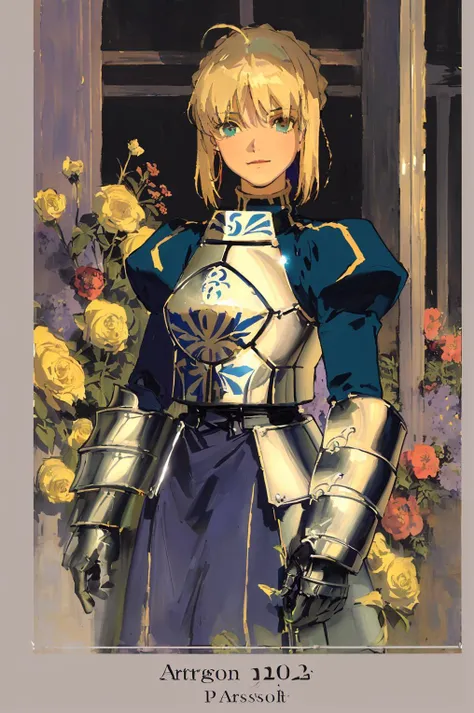 (art by (Carl Larsson:1.2,Artoria_ Pendragon,Portrait Painting,1girl,a suit of armour,,,,,<lora:Artoria_Pendragon:0.8>,,,,medium_shot,bright, ,,,<lora:GEMSHADOW-noise-common:0.2>,,,, ,<lora:mounted_archery_v1:0.4>,flowers and plants,sunniness,eyes sparklin...