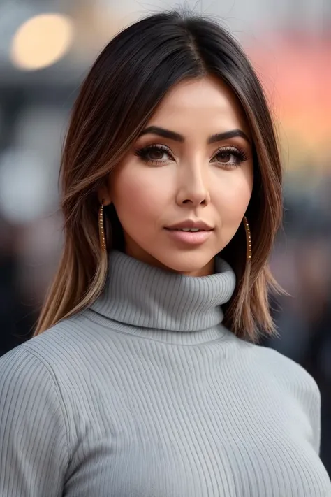 a photo of (4m1r4kv2-120:0.99), a woman (wearing a turtleneck jumper), on a premiere movie event, standing on the red carpet, (focus on face:1.2), (masterpiece:1.2), (photorealistic:1.2), (bokeh), (best quality), (detailed skin:1.2), (intricate details), (...