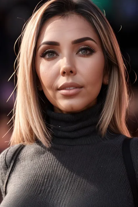 a photo of (4m1r4k:0.99), a woman (wearing a turtleneck jumper), on a premiere movie event, standing on the red carpet, (focus on face:1.2), (masterpiece:1.2), (photorealistic:1.2), (bokeh), (best quality), (detailed skin:1.2), (intricate details), (8k), (...