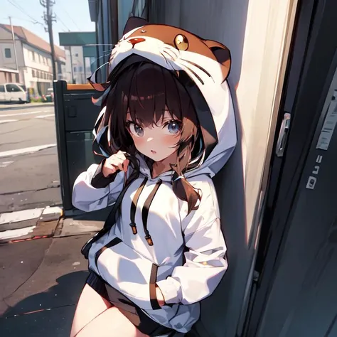 (masterpiece:1.2), (best quality:1.2), (high res:1.2),1girl , otter hoodie, <lora:OtterHoodie_v2:0.8>