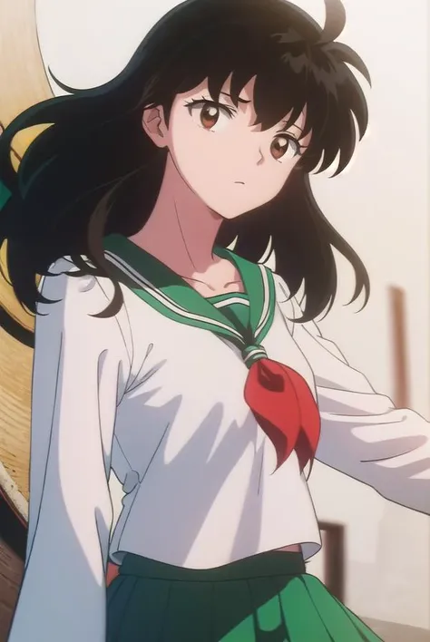 kagomehigurashi, <lora:kagome higurashi anime s4-lora-nochekaiser:1>,
kagome higurashi, long hair, (black hair:1.5), retro artstyle, (brown eyes:1.5),
BREAK skirt, shirt, long sleeves, school uniform, white shirt, pleated skirt, serafuku, sailor collar, ne...