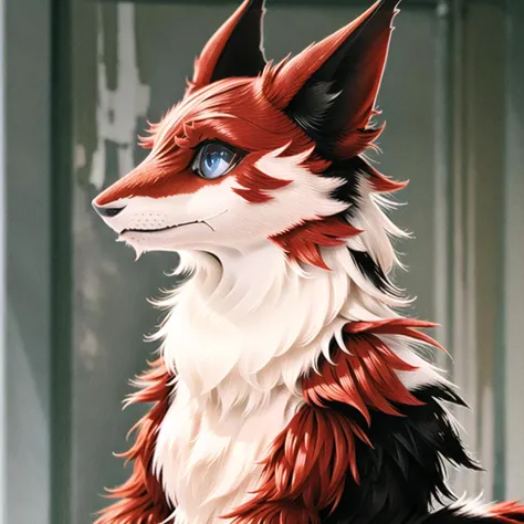 solo, (sergal), red fur, fursuit, beautiful eyes, profile posing, (best quality), (great quality) <lora:sergalLora_v10:0.6>  <lora:FursuitFurrySuitLora_v2:0.8>