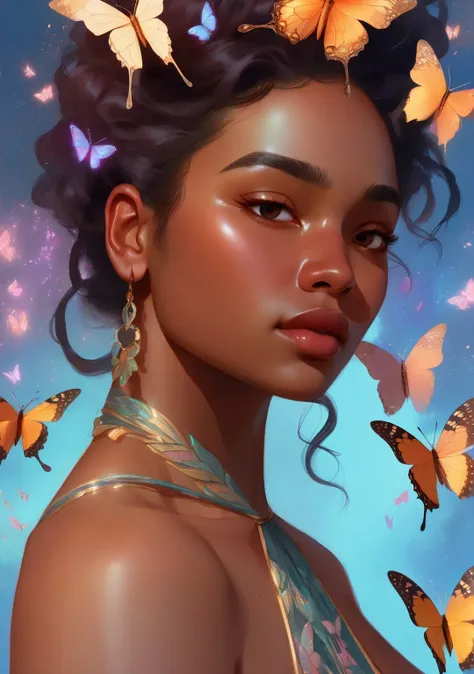 breathtaking concept art of a beautiful Noronhense human man with (light freckles:0.8) and a tired expression, (obese:1.4), wearing intricate halter dress. Chaos explosion of butterflies. natural skin, textured skin, (Femme Fatale aesthetic:1.2), (overcast lighting:1.3), pastel colors. <lora:CuteLora:1> . digital artwork, illustrative, painterly, matte painting, highly detailed . award-winning, professional, highly detailed