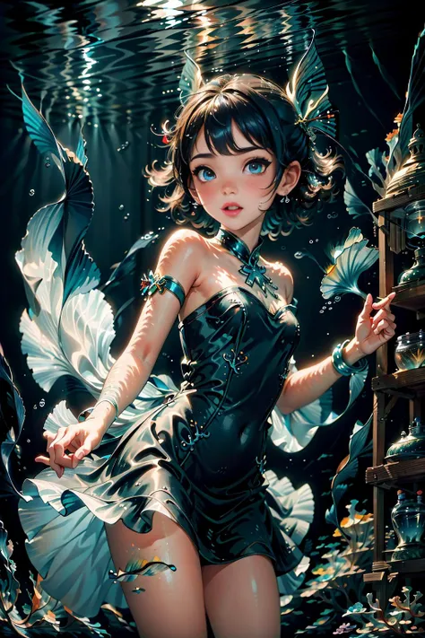 <lora:UnderWaterWorld:1.0>  (UnderWaterWorld:1.1) (1girl dress :1.3)