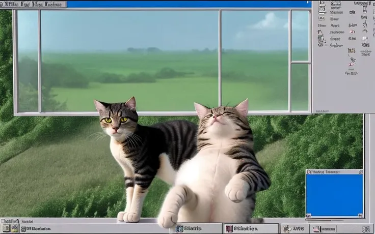 cat, in windows background,