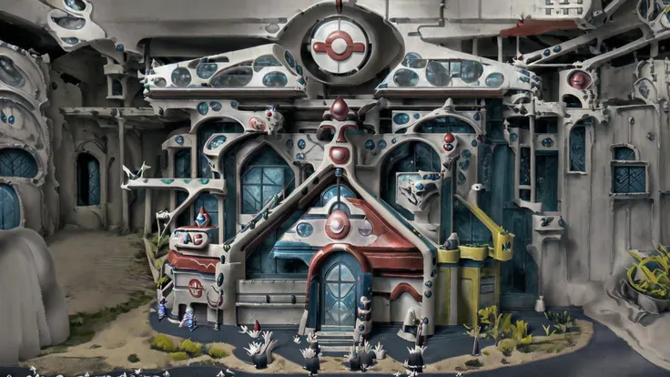 there is a model of a building with a clock on the top