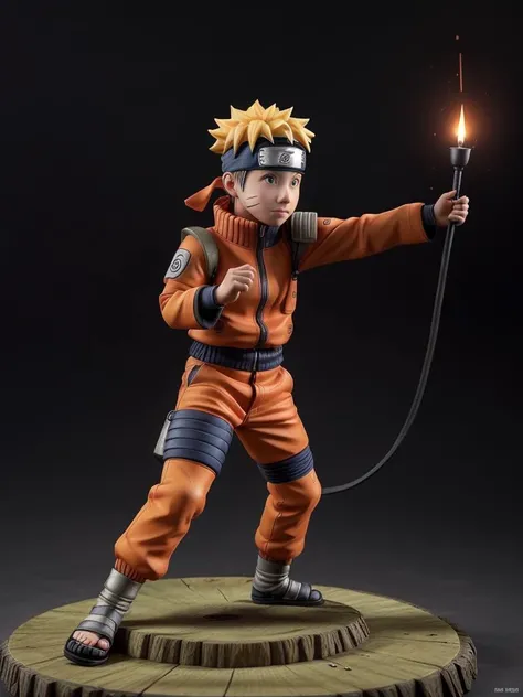 collectable figure of young naruto on a pedestal, centered, close :: highly defined, highly detaileded, 4k, perfect face ::  <lora:chibinaruto:0.7>  <lora:add_detail:0.5>