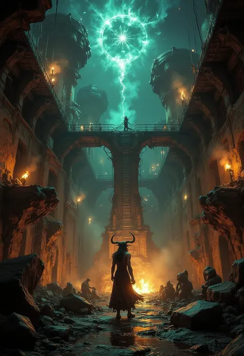 The Abandoned Apotheosis of the Under-Empires Forge, an otherworldly, mesmerizing spectacle within the Skaven Under-Empires labyrinthine workshop. As the camera plunges from a precarious, lantern-lit catwalk, the scene unfolds like a macabre dance: twisted...