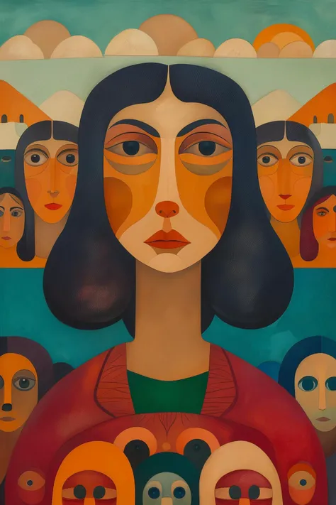 masterpiece,best quality,outdoor,illustration,<lora:tbh110-:1>,style of Tarsila do Amaral