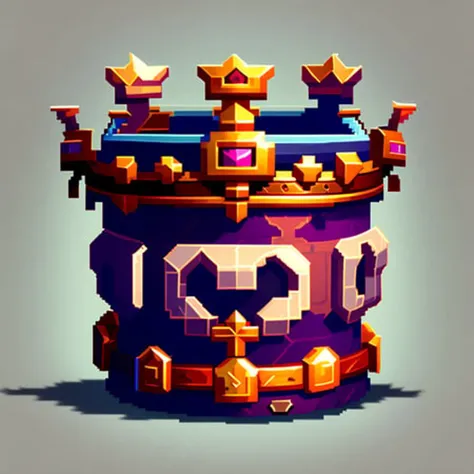 a pixel pixel art of a purple and gold castle