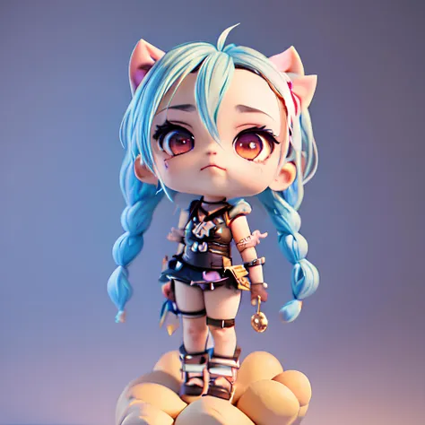 JinxLol, chibi,cute, <lora:jinxLeagueOfLegends_v10:0.9> <lora:blindbox_V1Mix:1.1>