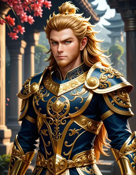 <black-wukong>, the monkey king, rough skin, upper body, walking through a spooky area, a highly detailed CGI rendering of a humanoid character with a monkey-like face, tall and slender, bushy mane of golden-brown hair, dressed in ornate, regal armor, armo...