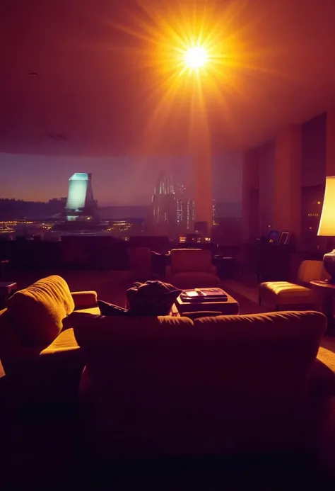 (Movie Still)Hyoer Realistic, full color:2.0) depicting  futiristic realistic 
(Washington,DC  ((Sunny))   high rise living room inside condo :2.0)  volumetric lighting, crisp high resolution, kodak