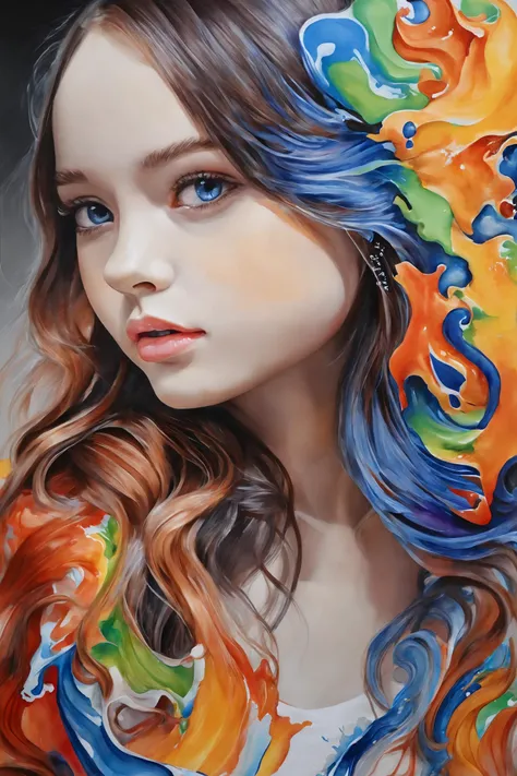 Colorful, multiple colors, intricate detail, splash screen, photorealistic, intricately detailed fluid gouache painting, calligraphy, acrylic, watercolor art,
Masterpiece, best quality, 1girl, <lora:kwFemale_Beta40-SDXL_v1:1>