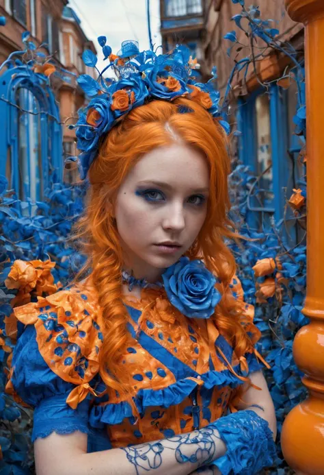 Rococopunk in blue and orange. By Dreamer