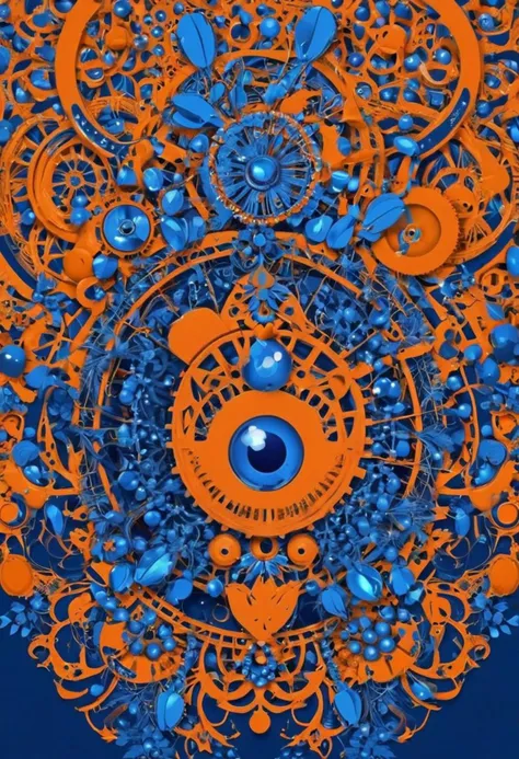 Rococopunk in blue and orange. By Dreamer