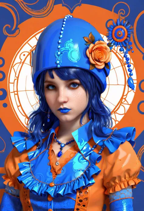 Rococopunk in blue and orange. By Dreamer