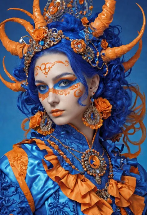 Rococopunk in blue and orange. By Dreamer