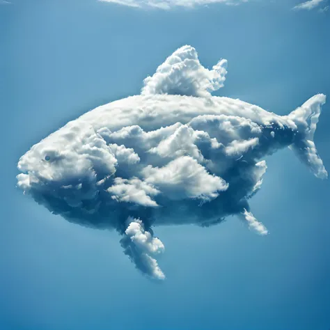 Photorealistic portrait of a cloud shaped like a fish swimming, detailed <lora:Aether_Cloud_v1:1>