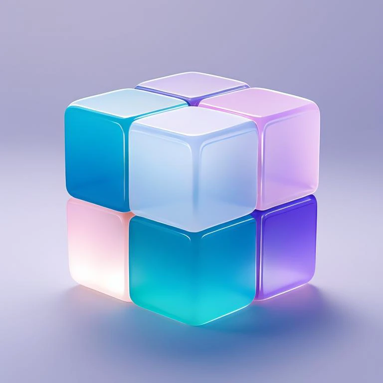 cube,Green,Blue, cyan, purple, pink, rich colors,msstyle, <lora:microsoftdesign:0.7>