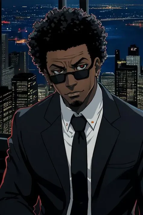 (high-detail) (jujutsu-kaisen-style) (1970s) disco (america) detroit solo portrait (closeup) (muscular) dark skin (anime-protago...