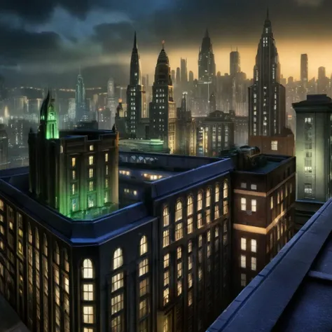 Hyperrealistic art of  <lora:Batman The Animated Series Style:1.2>
In Gotham City a city at night with a lot of lights Batman The Animated Series Style, Extremely high-resolution details, photographic, realism pushed to extreme, fine texture, incredibly li...