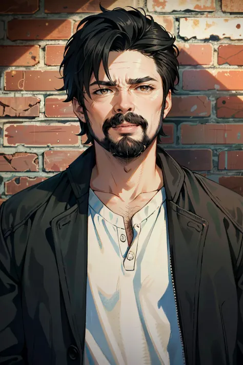 ((ultra detailed, masterpiece, absurdres))
 <lora:TBBButcher:0.8>
TBBButcher, 1boy, short hair, black hair, brown eyes, beard, Vintage Brick Wall