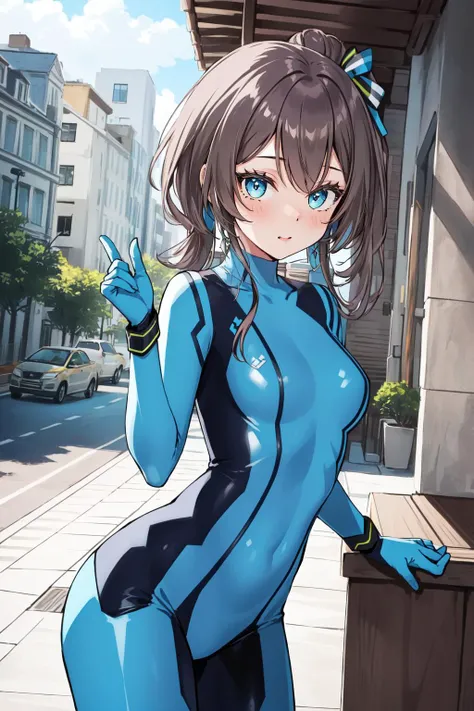 (masterpiece, best quality),  intricate details,
 1girl,    <lyco:KitsuneAi-Matsuri-LoCon32V1-000010:0.8>
 <lora:zerosuit-nvwls-v1:0.8> zero suit, blue gloves,