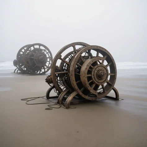 (beach:1.5) doezens of broken (biomechanical machines:1.3) (foggy:1.3)