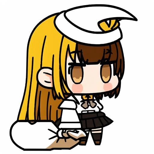 padorumeme 1girl, ((brown eyes)), (dark yellow hair), ((gray school uniform, white shirt)), red bowtie, (black skirt), (hair tie...