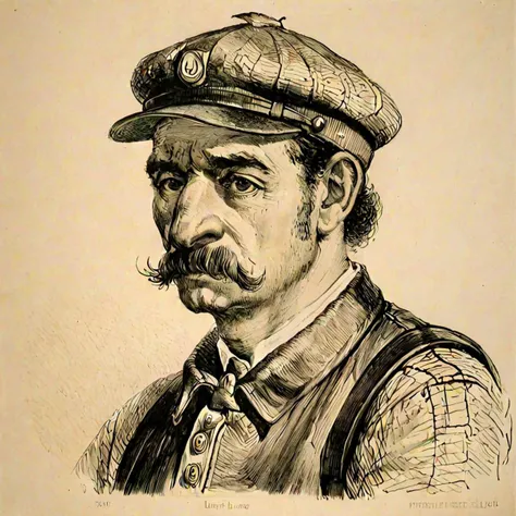 portrait of luigi wearing a cap by llbreton, <lora:LLbretonXL-000004:1>