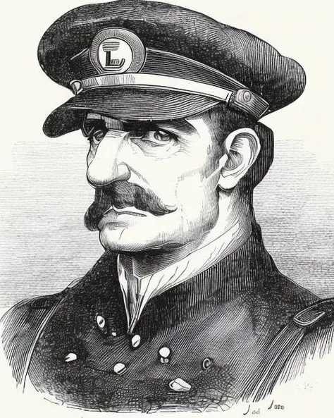 portrait of luigi,cap,"l",art by llbreton, <lora:LLBreton15Recent:1>