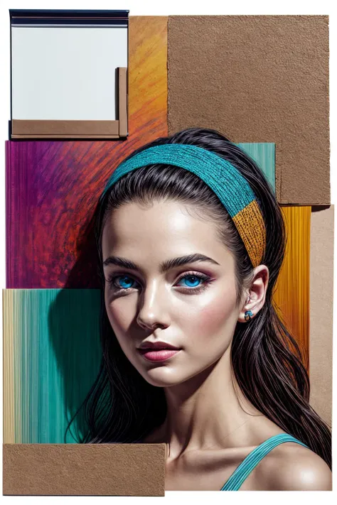 young beautiful girl, ultra detailed, official art, unity 8k wallpaper,(looking at viewer:1.2),
BREAK,
collage art, (mixed media):1.2,
layered textures, diverse materials,
unexpected combinations,
creative exploration, vibrant composition,  <lora:tangbohu-...