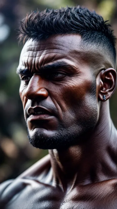 Closeup photo portrait of Koker as Hulk, frontal view, atmospheric scene, masterpiece, best quality, (detailed beautiful face, detail skin texture, ultra-detailed body:1.1), sharp focus, natural lighting, subsurface scattering, film grain,