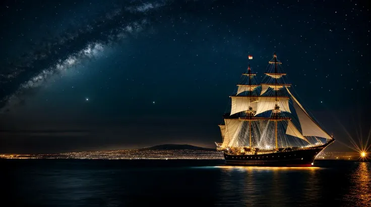 HDR photo of (sailing ship:0.5),(iceberg:0.5),(high waves:0.3),(castle:0.2),(glowing lights:0.6),(night:0.5),(HDR:0.1),<lora:neon_palette_offset:0.166>,(aurora borealis:0.1), . High dynamic range, vivid, rich details, clear shadows and highlights, realisti...