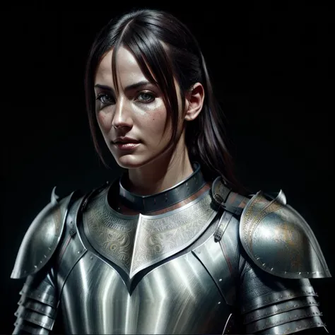 concept art leather plate armor, digital artwork, illustrative, painterly, matte painting, highly detailed <lora:EI_Plate_Texture:1>, action-packed, dynamic pose, raw image, best quality, atmospheric scene, (detailed beautiful face, detail skin texture, ul...