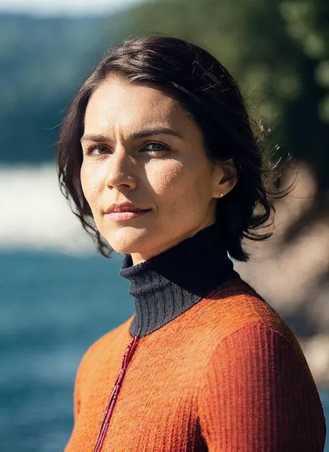 analog style, modelshoot style, A stunning intricate full color portrait of (sks woman:1),wearing a black turtleneck, epic character composition, by ilya kuvshinov, alessio albi, nina masic, sharp focus, natural lighting, subsurface scattering, f2, 35mm, f...