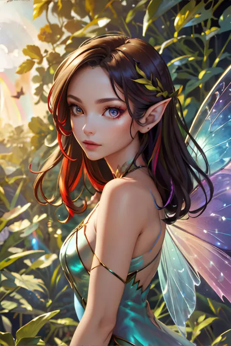 <lora:faeia-edg:1.00>, edgfae, fairy woman wearing edgfae style, fairy wings, sky garden, heavens, rainbow, <clip:skip:2> || ski...