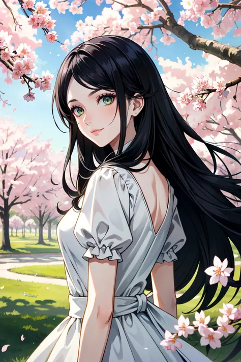 ((ultra detailed, masterpiece, best quality))
<lora:AliceMadness:0.8>
AliceMadness, 1girl, solo, long hair, black hair, green eyes, Amongst blooming cherry blossoms in a park, soft natural light, a flowing spring dress, a gentle smile capturing the essence...