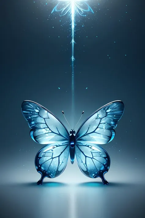 photo shot of a ral-blueresin butterfly,glowing particles in the air,realistic,highly detailed,realistic,lifelike,studio photo,highly detailed,dynamic,cinematic light,masterpiece,intricate,hdr,abstract fractal,<lora:ral-blueresin-sd15:0.8> made of ral-blue...