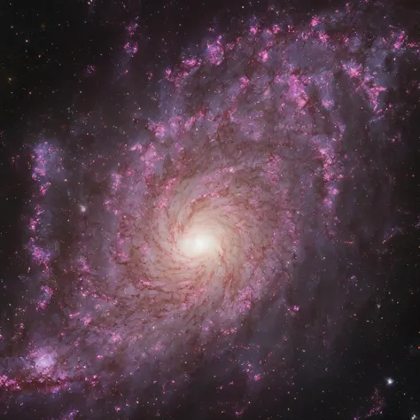 a close up of a spiral galaxy with a star in the background