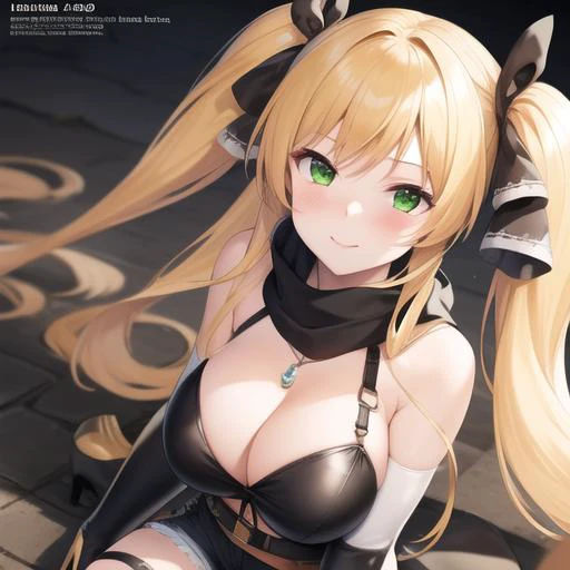 (masterpiece, best quality:1.2),illustration,8k,hd,1girl,solo,upper body,(portrait:1.2),hornet (bubbly anniversary!) (azur lane),bangs,bare shoulders,belt,black footwear,black gloves,black ribbon,black shorts,blush,boots,buckle,cleavage,elbow gloves,eyebro...