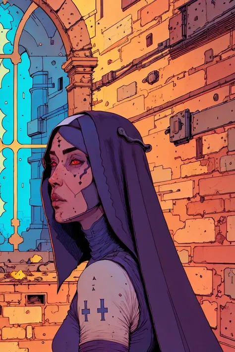 nun on church, by josan gonzalez