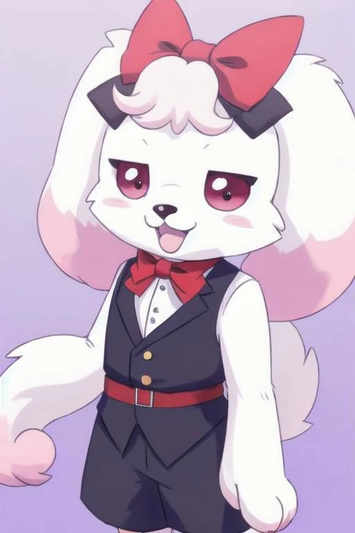 a close up of a cartoon dog wearing a suit and bow tie