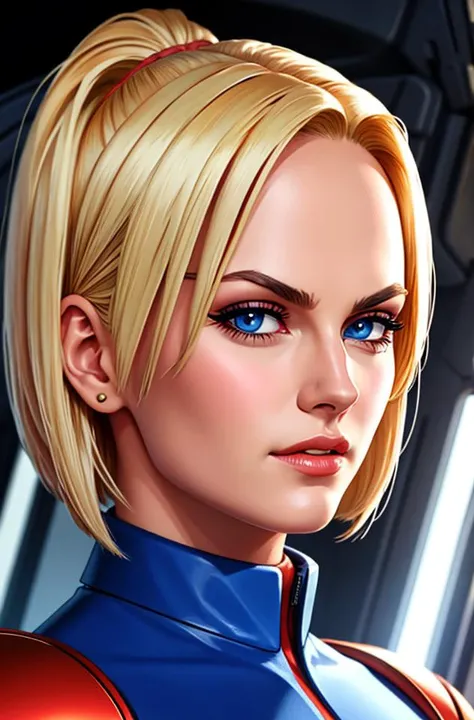 face and bust portrait of android 18, best quality, masterpiece