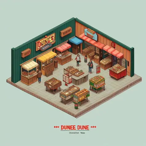 Lukes Diner and Douceys Market (Gilmore Girls), game art, Isometric Composition map