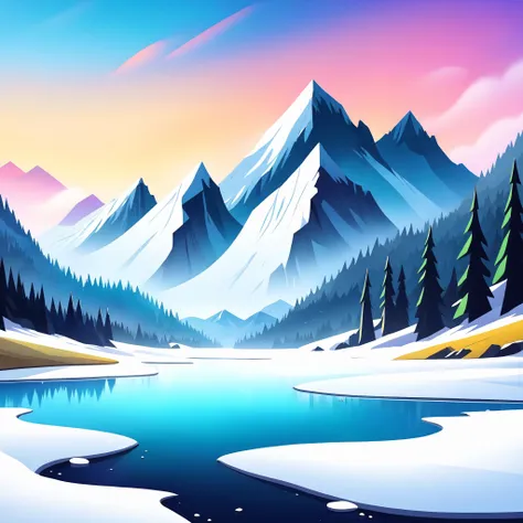 SVFONT,beautiful landscape, snow, mountains, glaciers, vivid colors, light, beautiful, elegant, intricate, highly detailed, cinematic, very artistic, vibrant, sharp focus, fine detail, clear, complex, color, ambient background, professional, unique, best, ...