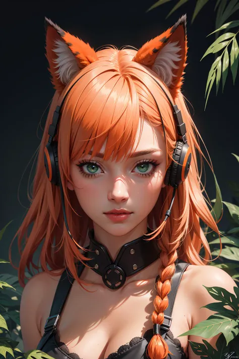 (masterpiece:1.1),(highest quality:1.1),(HDR:1),extreme quality,cg,(negative space),detailed face+eyes,1girl,fox ears,animal ear fluff,(plants:1.18),(fractal art),(bright colors),splashes of color background,colors mashing,paint splatter,complimentary colo...